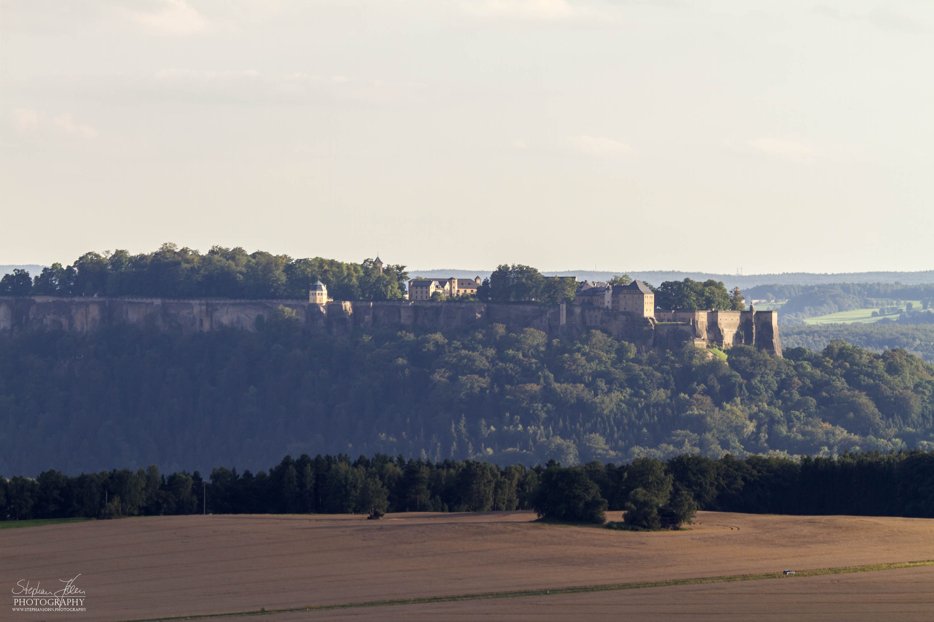 Blick von der Bastei zur Festung Königstein