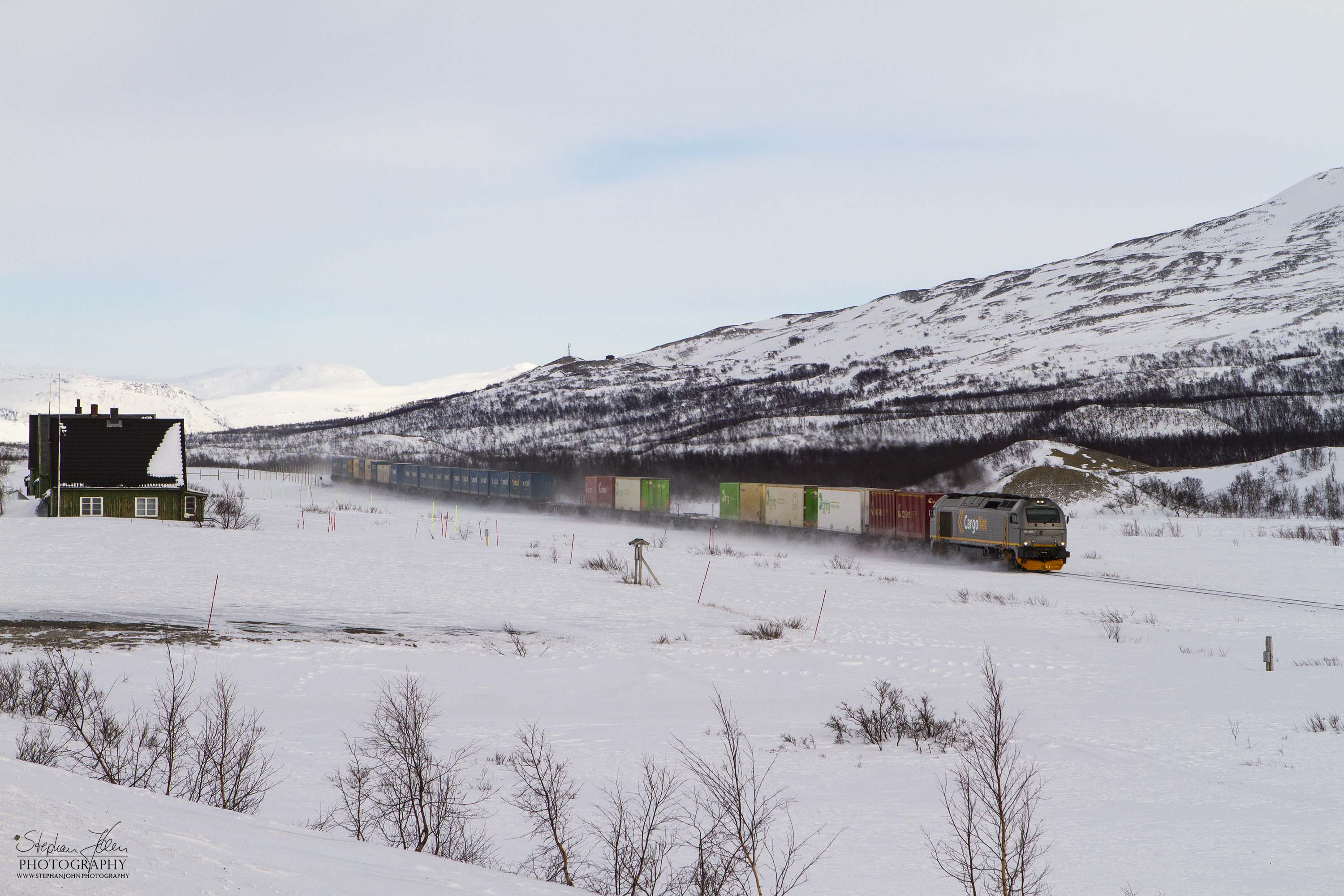 Güterzug 5790 von Bodø nach Mo I Rana am 20.03.2013 nach Lønsda