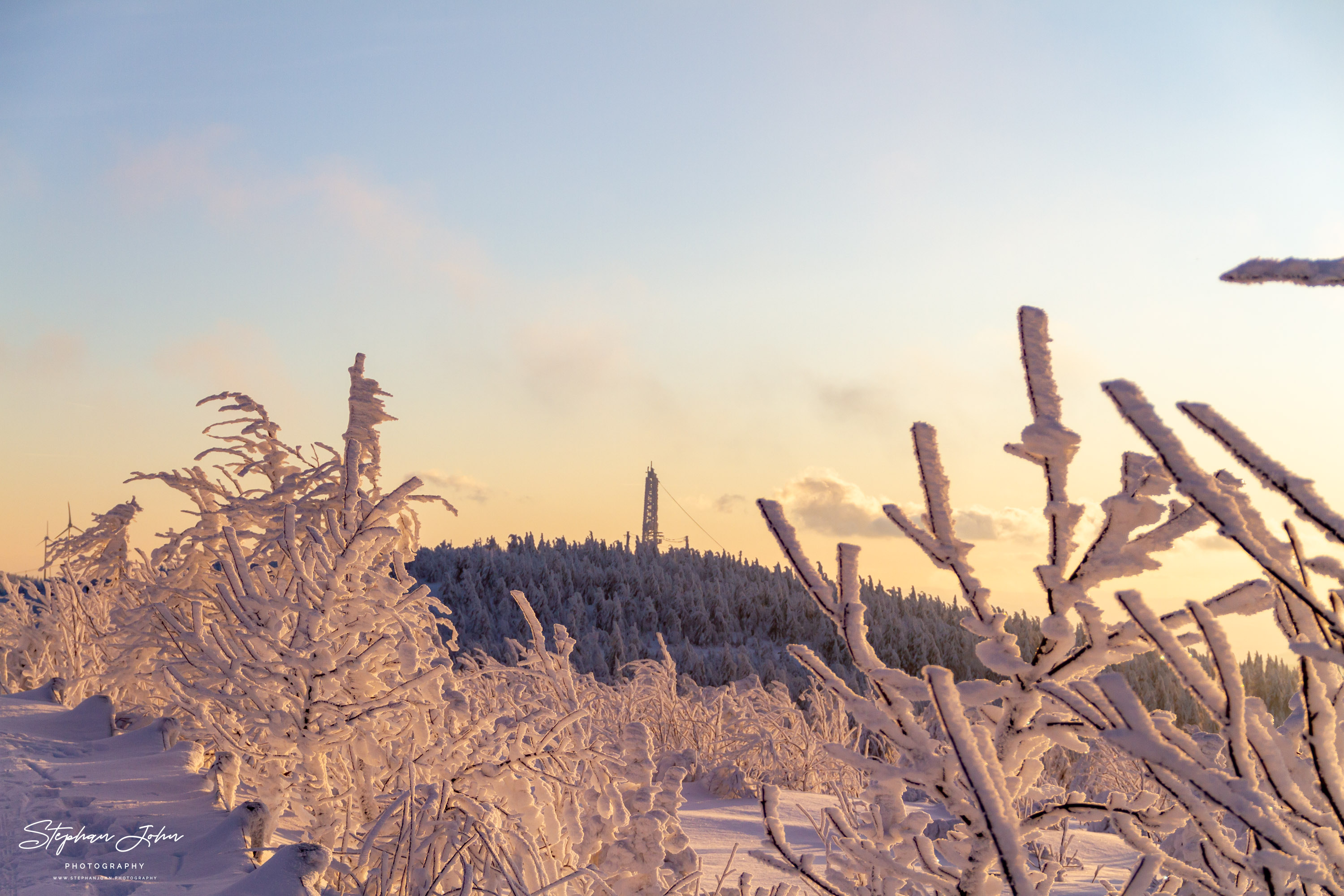 Sonnenuntergang am Fichtelberg