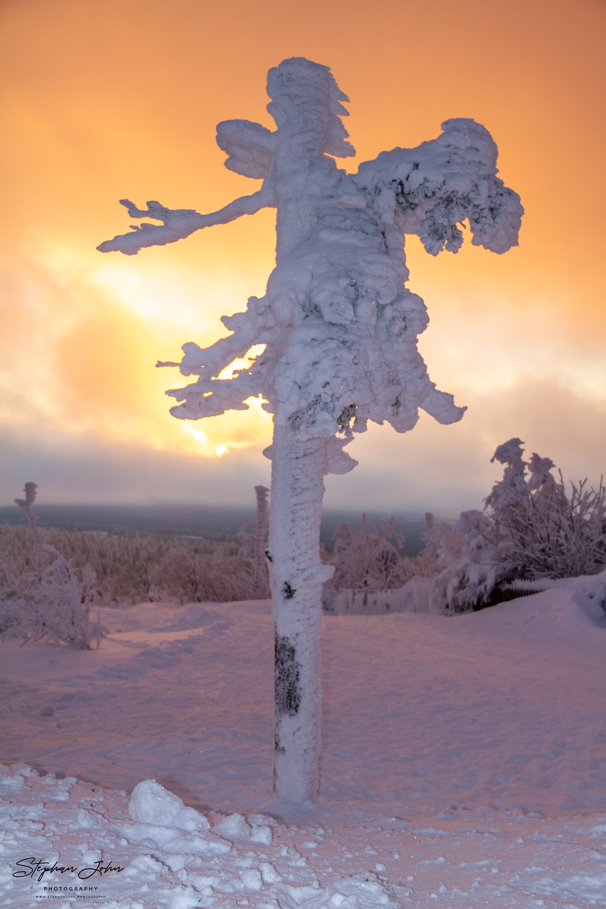 Sonnenuntergang am Fichtelberg