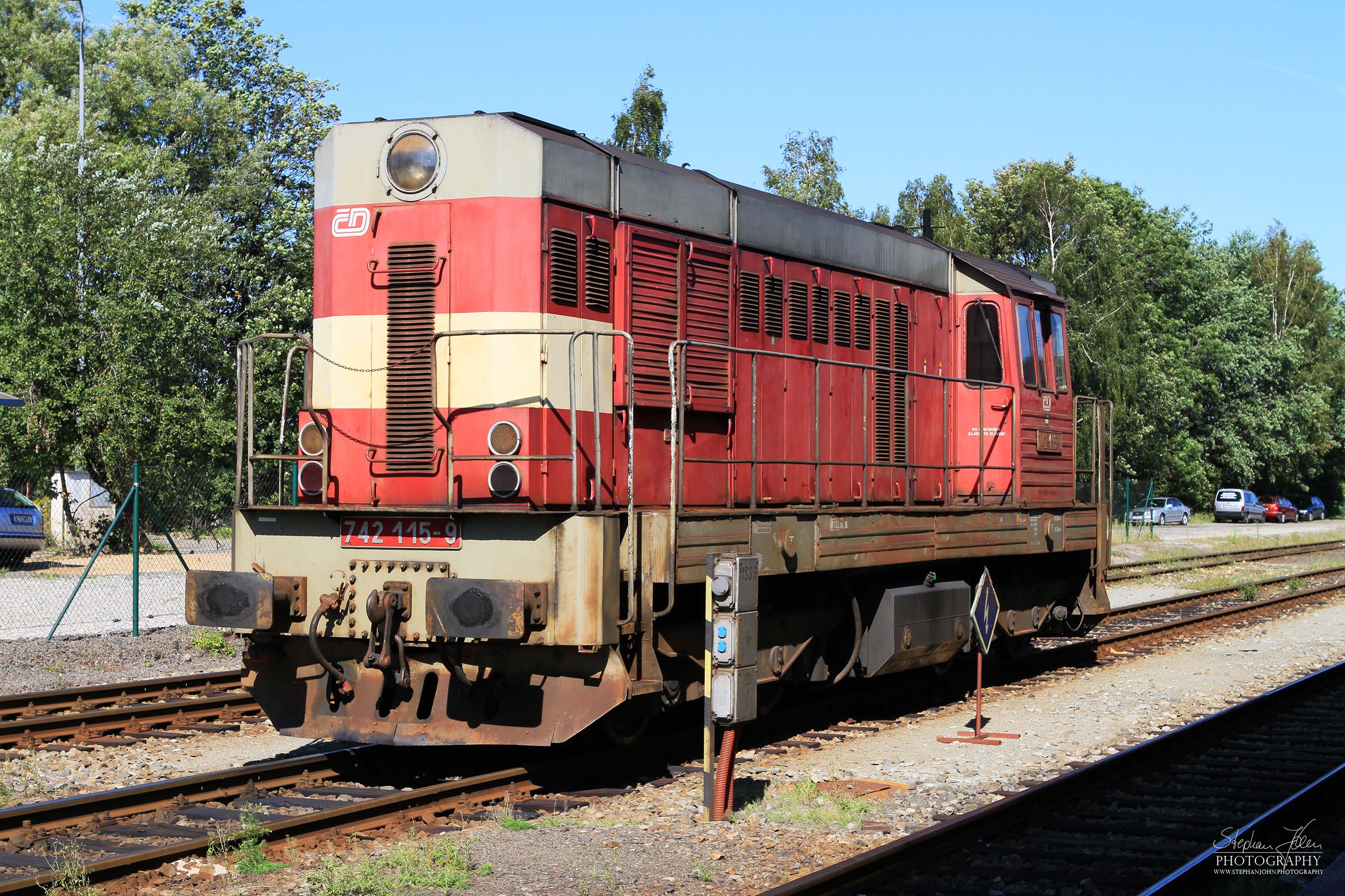 Lok der Baureihe 742 in Liberec