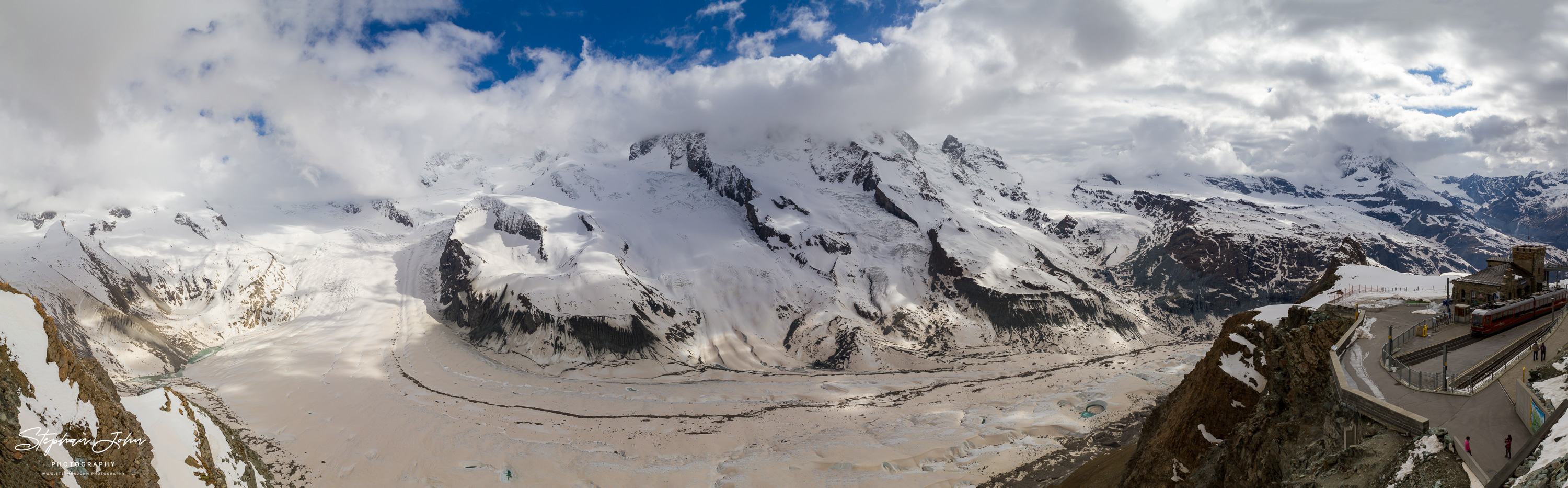 Blick vom Gornergrat auf den Gornergletscher