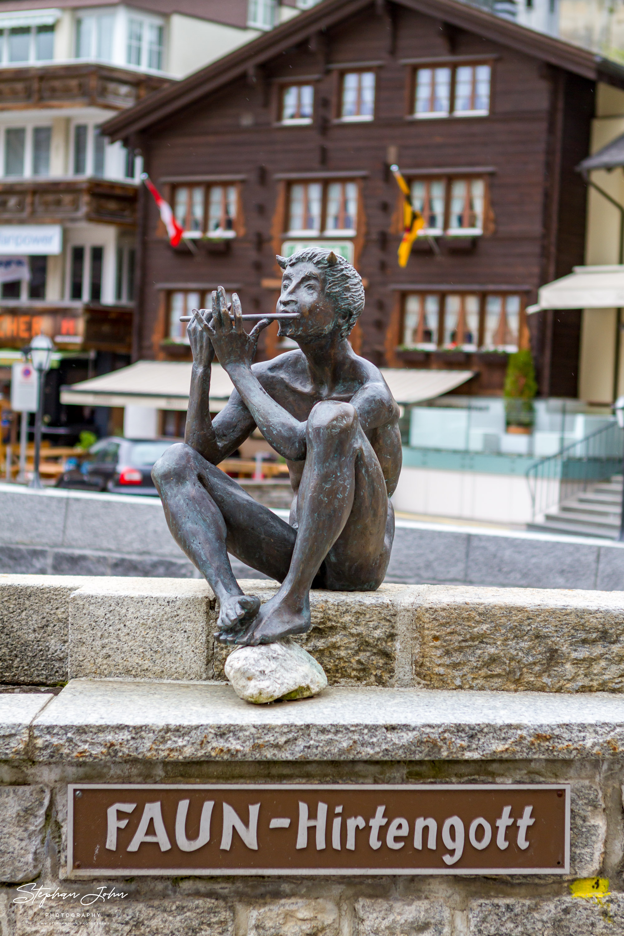 Skulptur FAUN - Hirtengott in Andermatt