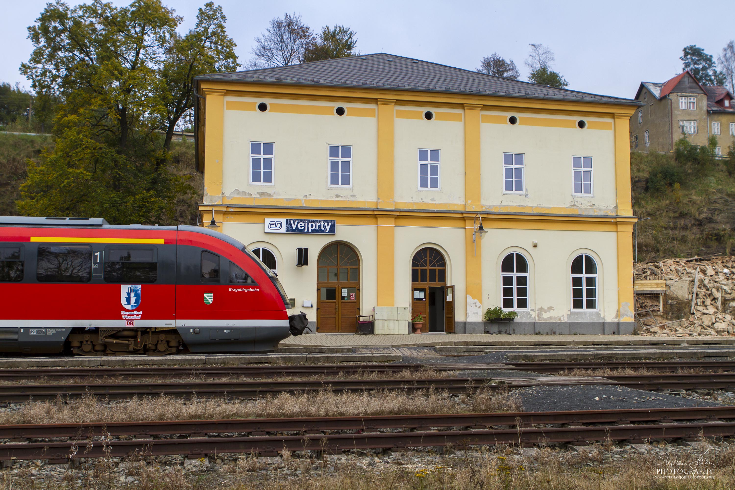 VT 642 der Erzgebirgsbahn in Vejprty