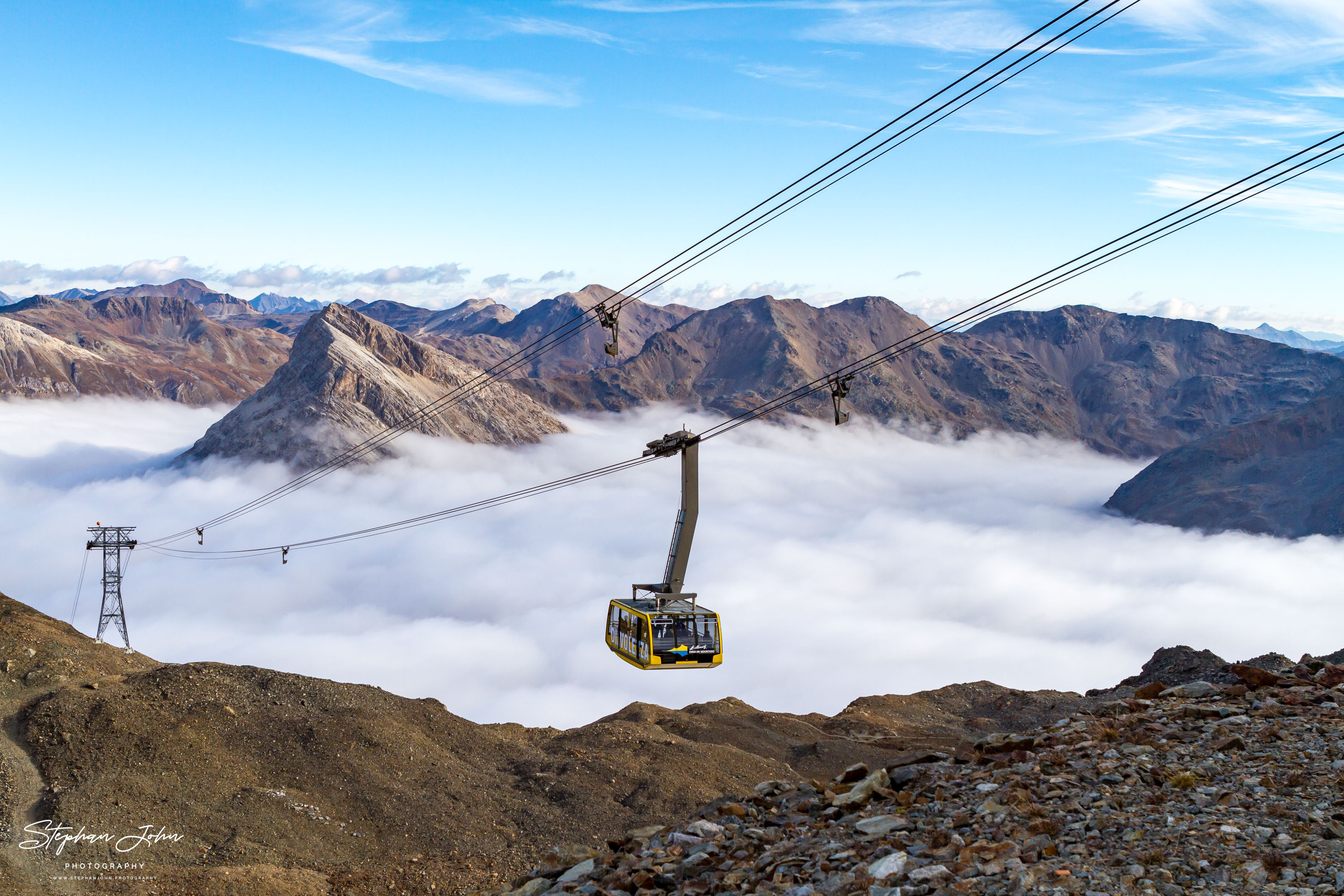 Seilbahn zur Bergstation Diavolezza