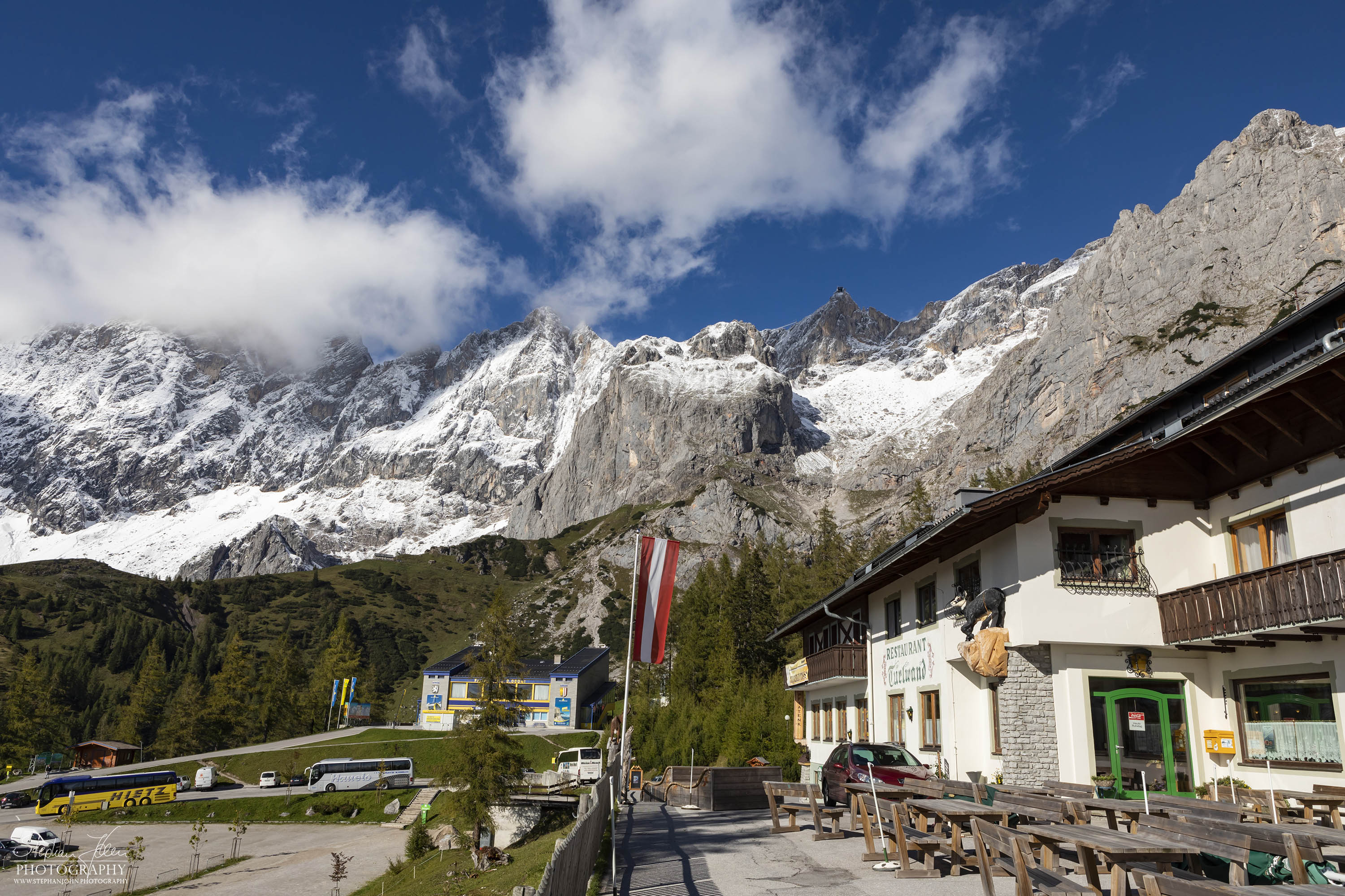 Blick zum Dachsteinmassiv