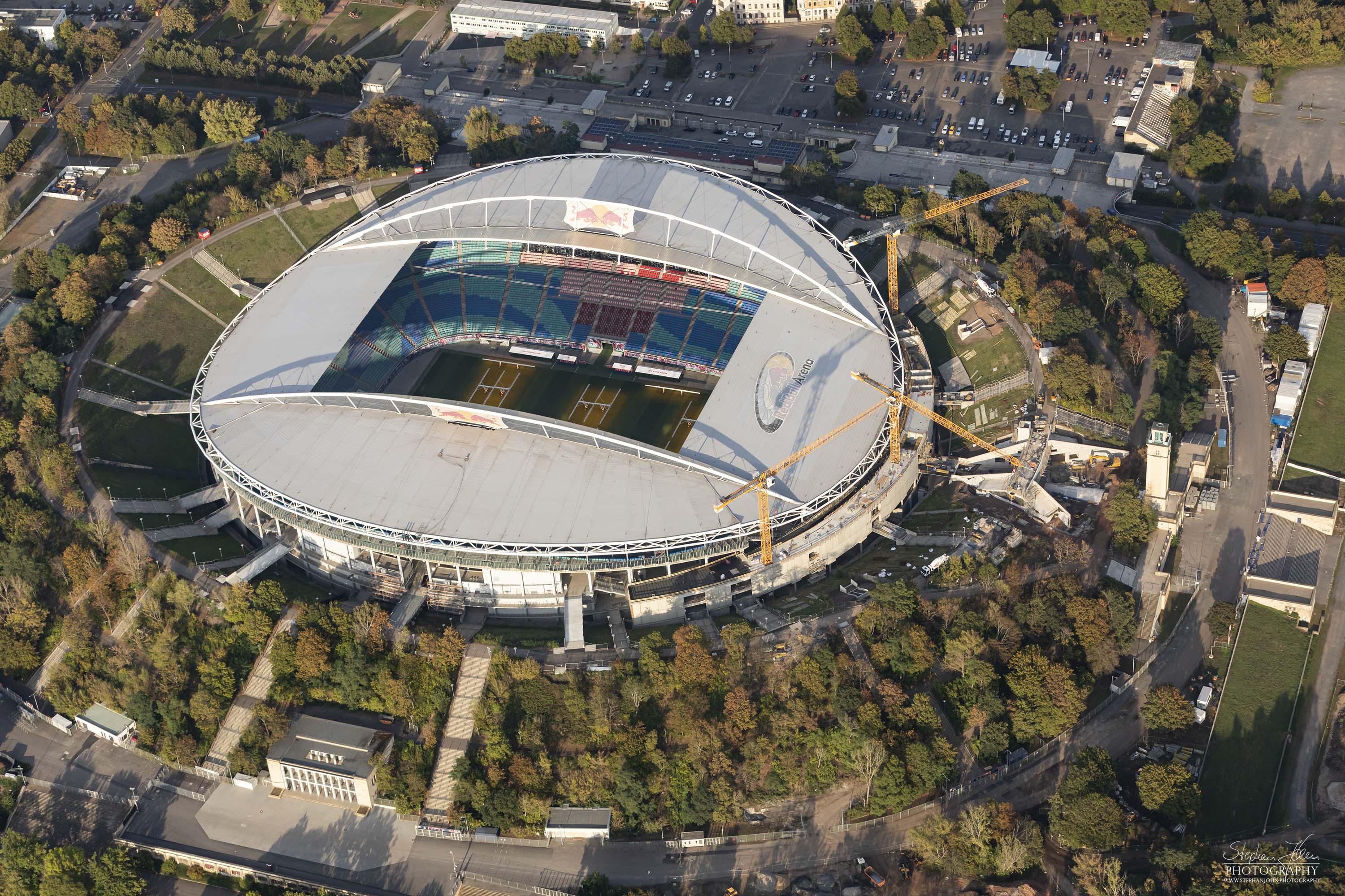 Die RedBull Arena in Leipzig als Stadion von RB Leipzig