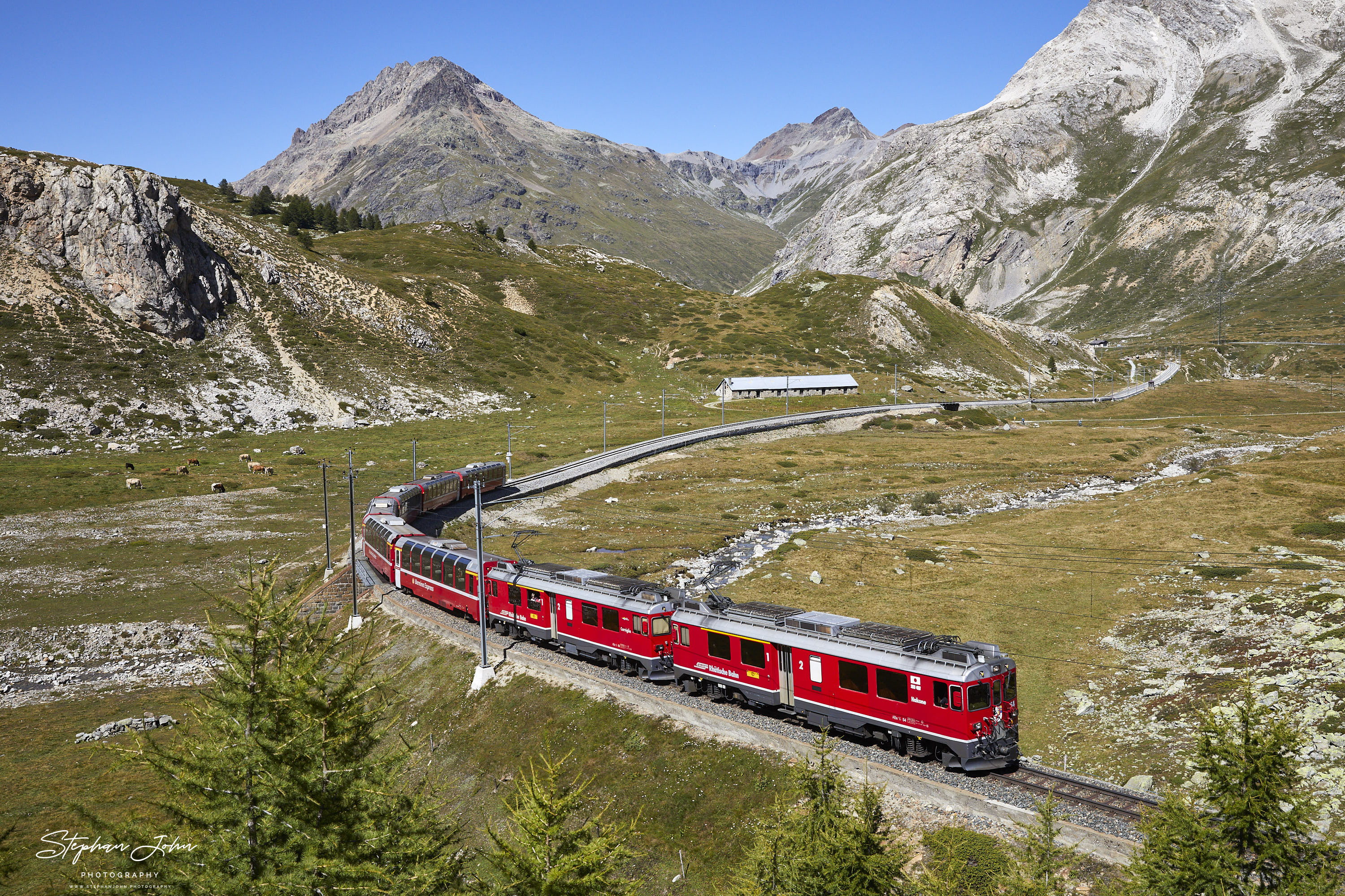 Berninaexpress 973 von St. Moritz nach Tirano zwischen Lagalb und Ospizio Bernina