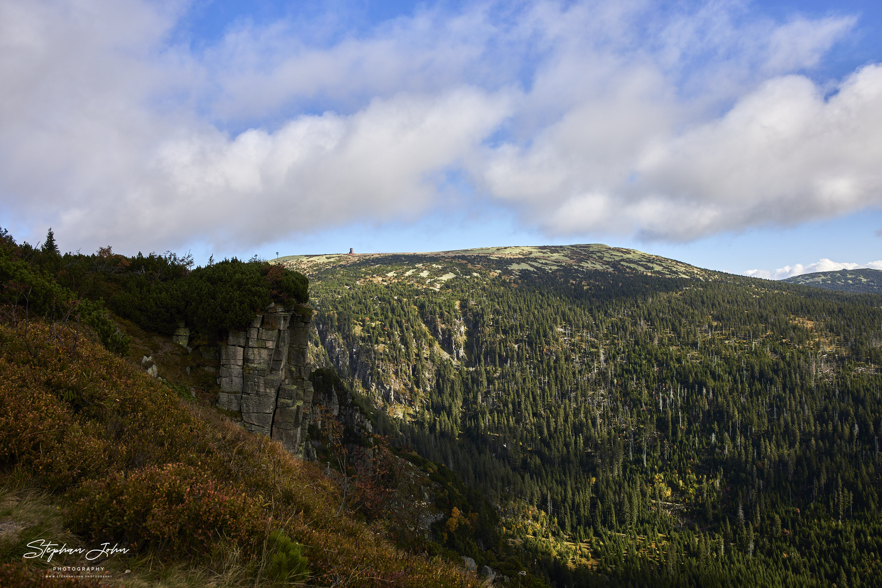 Aussicht am Pantschefall in Richtung Vysoká pláň