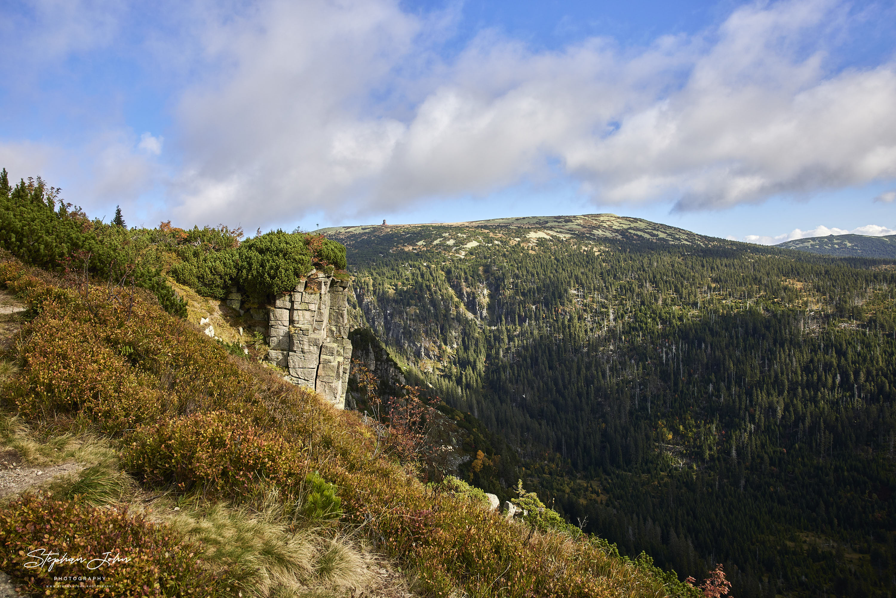 Aussicht am Pantschefall in Richtung Vysoká pláň