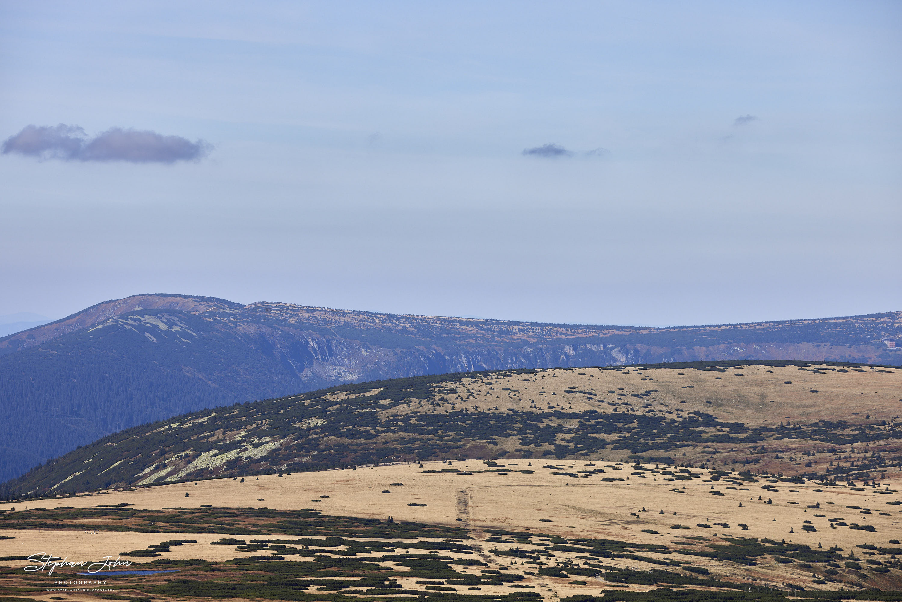 Blick von der Schneekoppe in Richtung Elbquelle