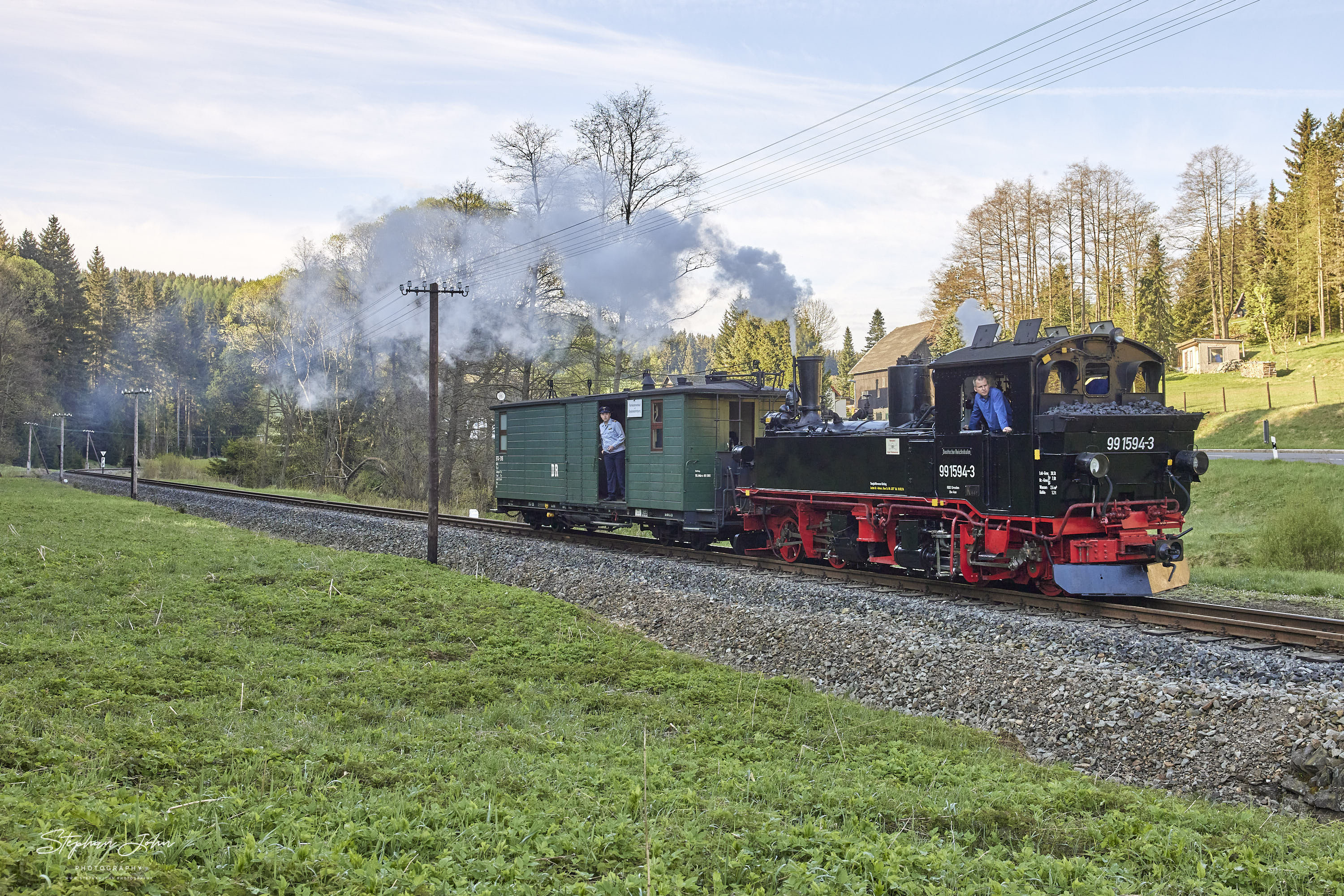 G 11200 mit Lok 99 1594-3 auf dem Weg nach Schlössel, um weitere Güterwagen aufzunehmen