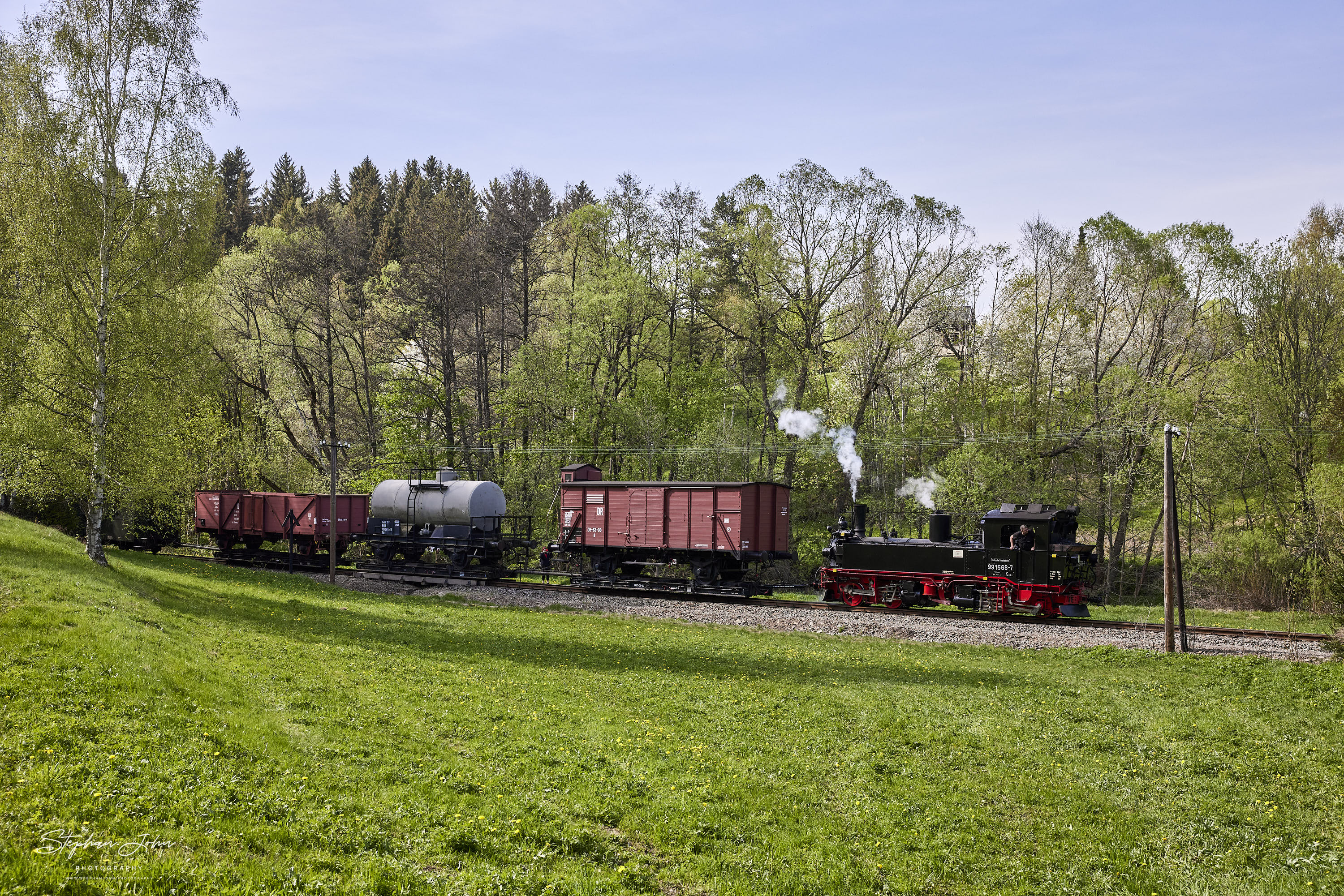 G 11258 mit Lok 99 1568-7 kurz vor Schmalzgrube