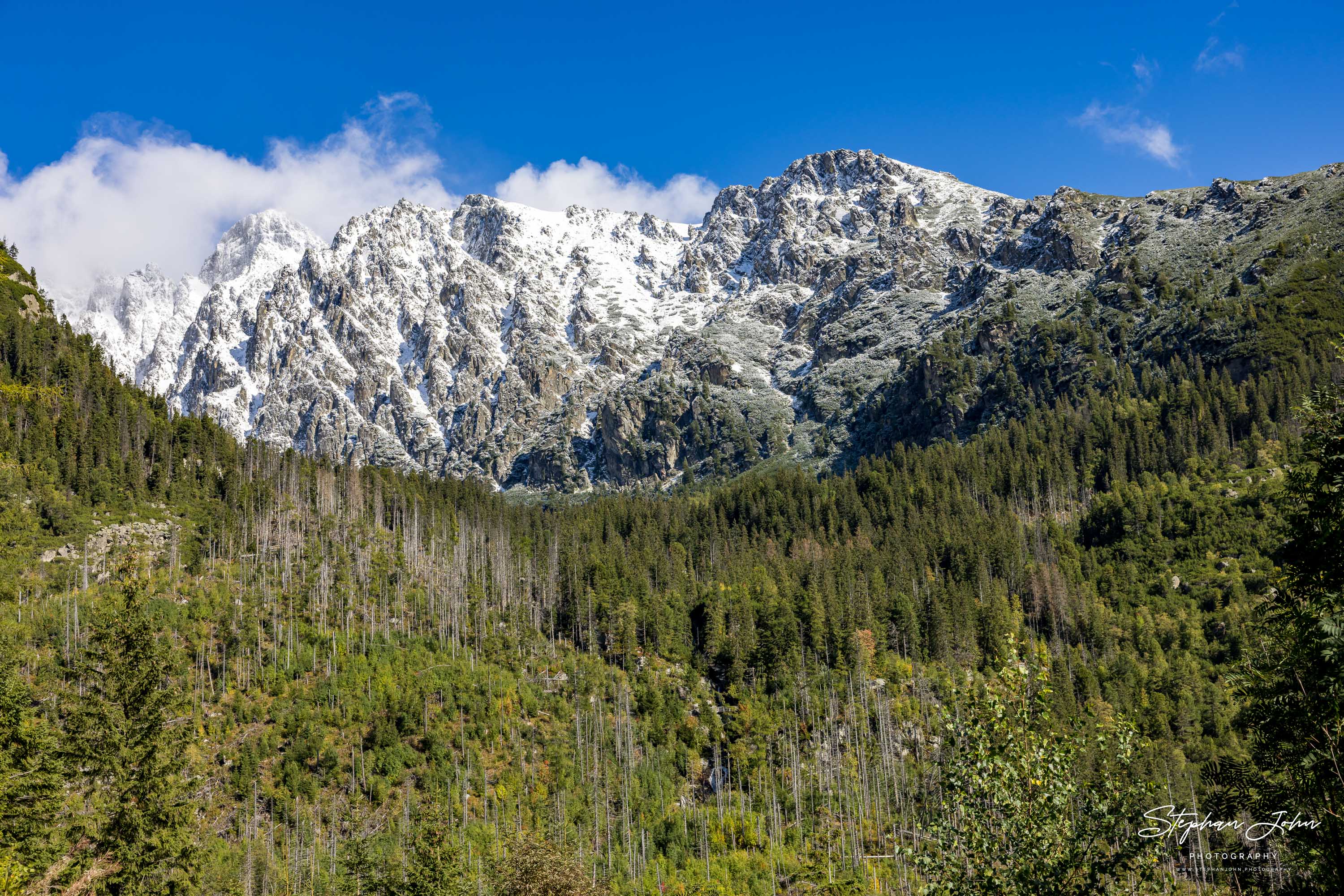 Blick vom Magistrale-Weg zum Taleingang des Malá Studená dolina (Kleines Kohlbachtal)