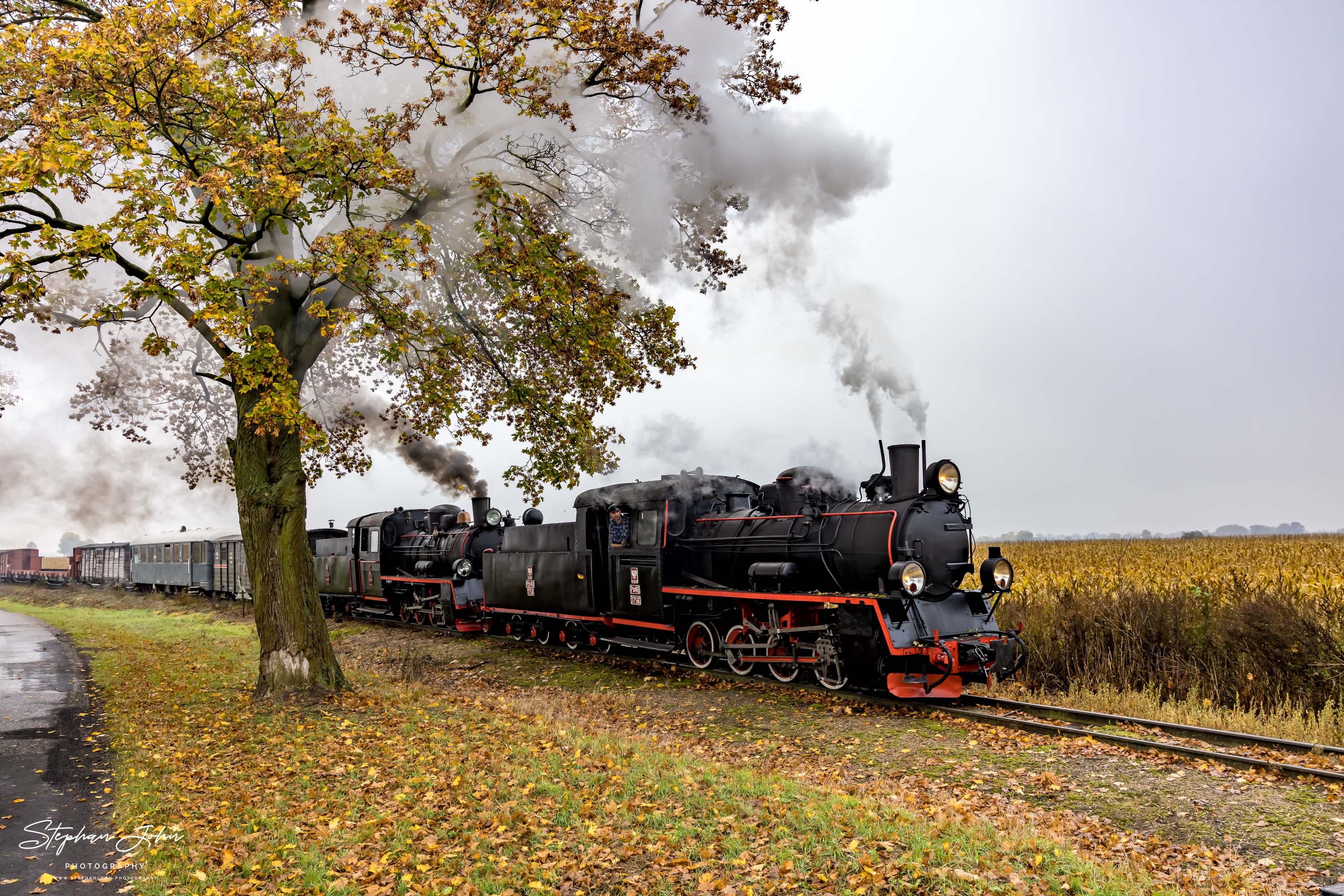 Gmp mit Lok Px48-1920 und Vorspannlok Px48-1756 von Zaniemyśl nach Środa Miasto vor Śnieciska