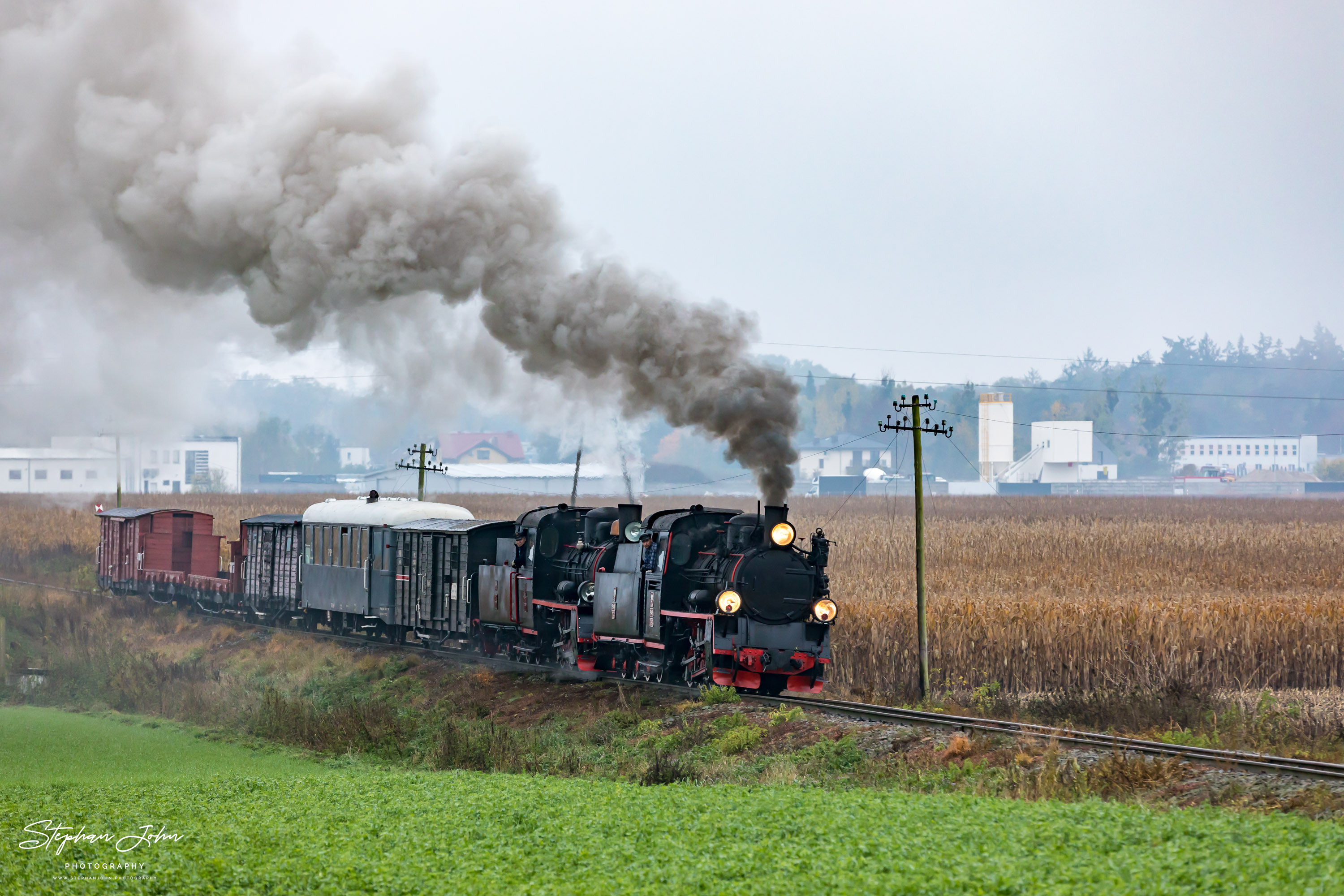 Gmp mit Lok Px48-1920 und Vorspannlok Px48-1756 von Zaniemyśl nach Środa Miasto kurz vor Polwica