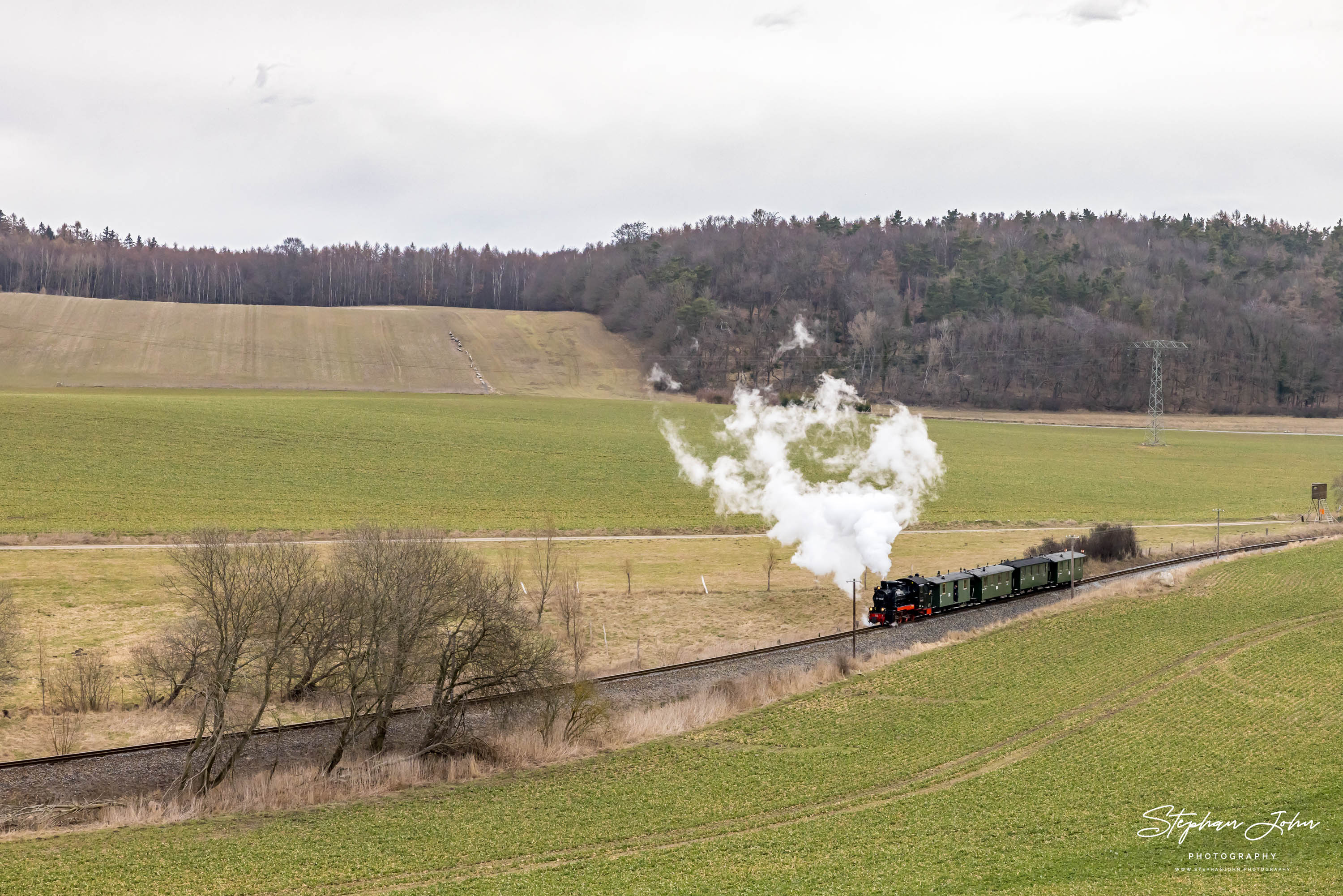 Zug P 221 mit Lok 99 4632 bei Seelvitz