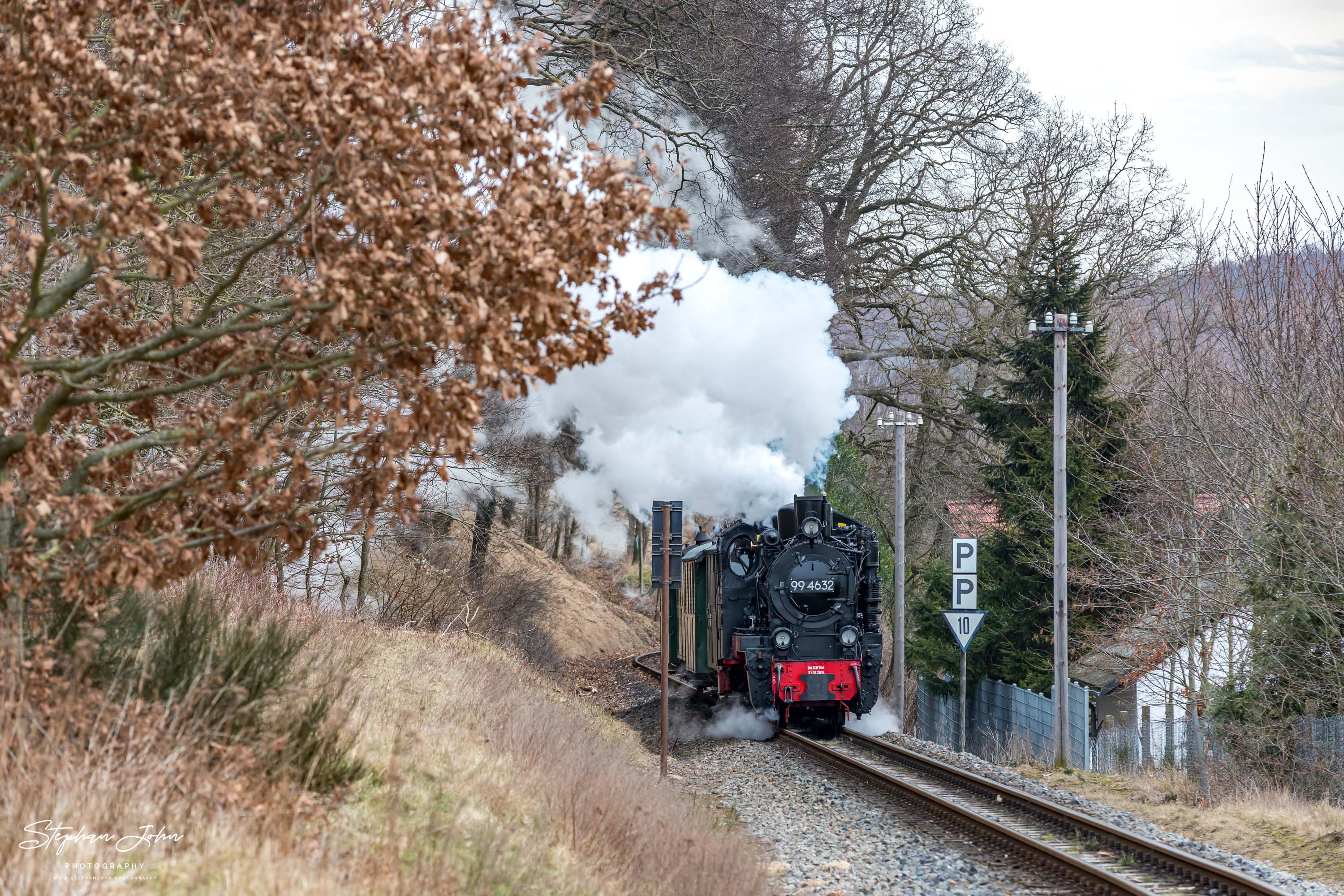 Zug P 222 mit Lok 99 4632 kurz vor Seelvitz