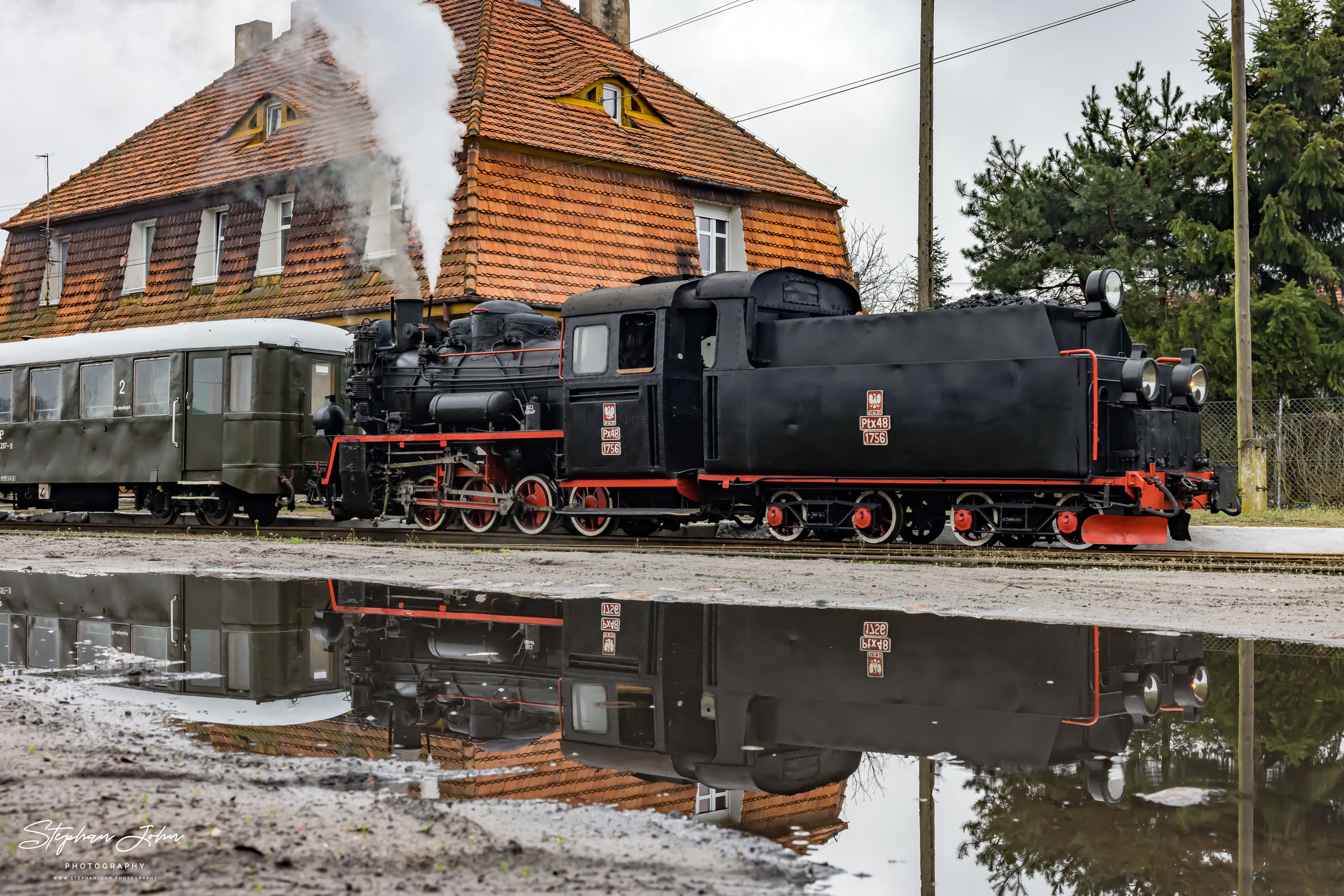 GmP mit Lok Px48 1756 von  Środa Miasto ist in Zaniemyśl angekommen