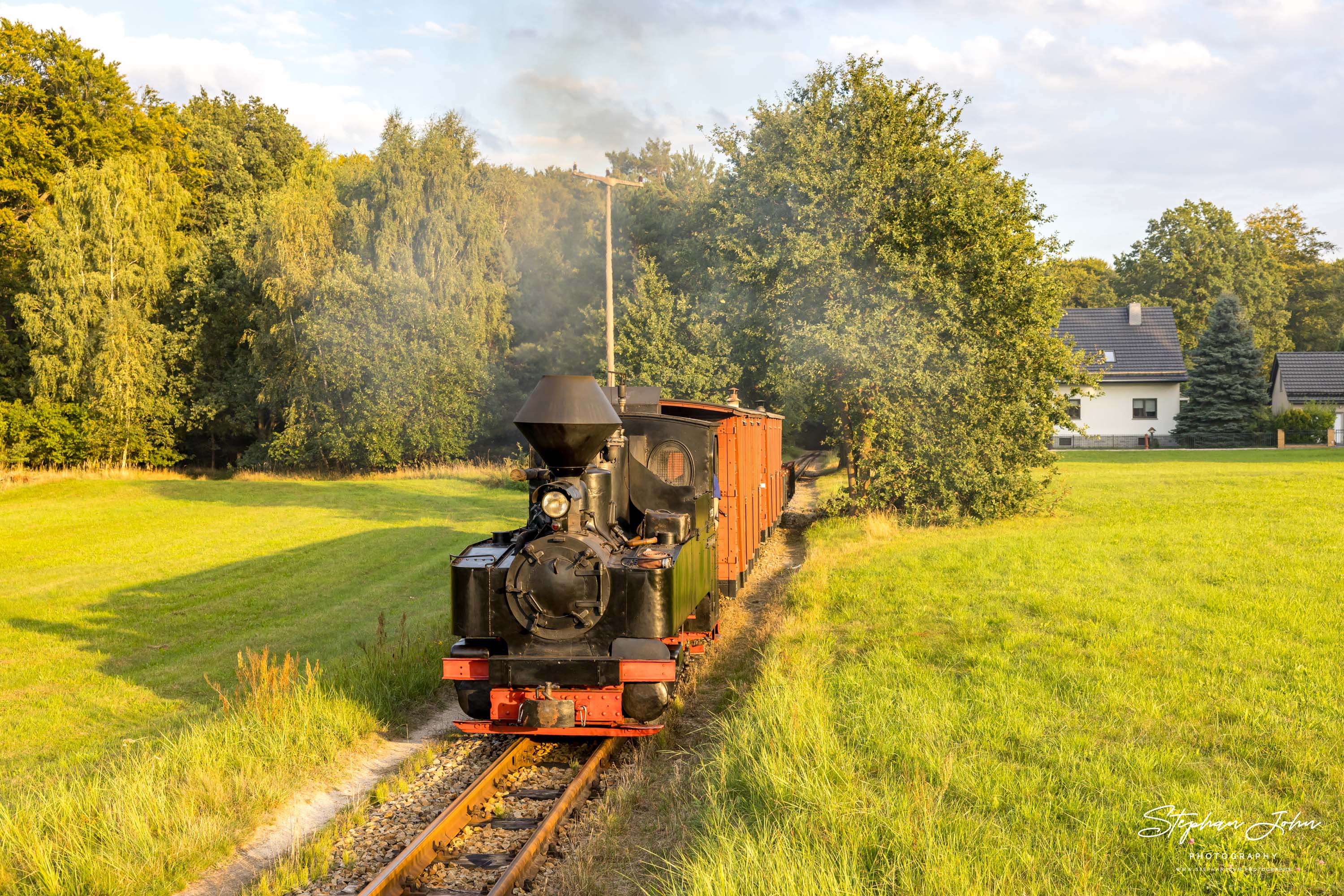 Lok 99 3315-1 mit einem GmP nach Weißwasser kurz vor dem Bahnhof Baierweiche