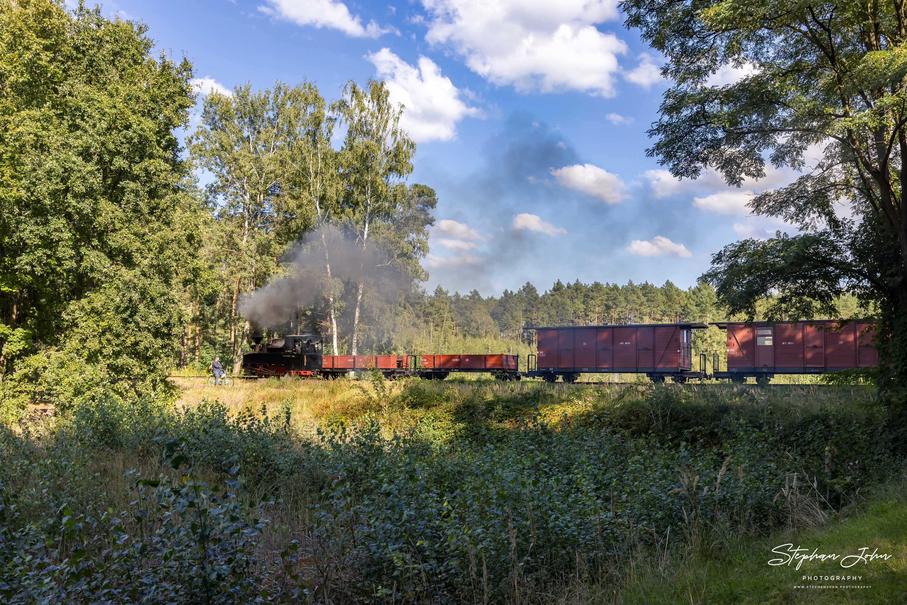 Lok 99 3315-1 mit einem GmP am Abzweig Kromlau in Richtung Kromlau