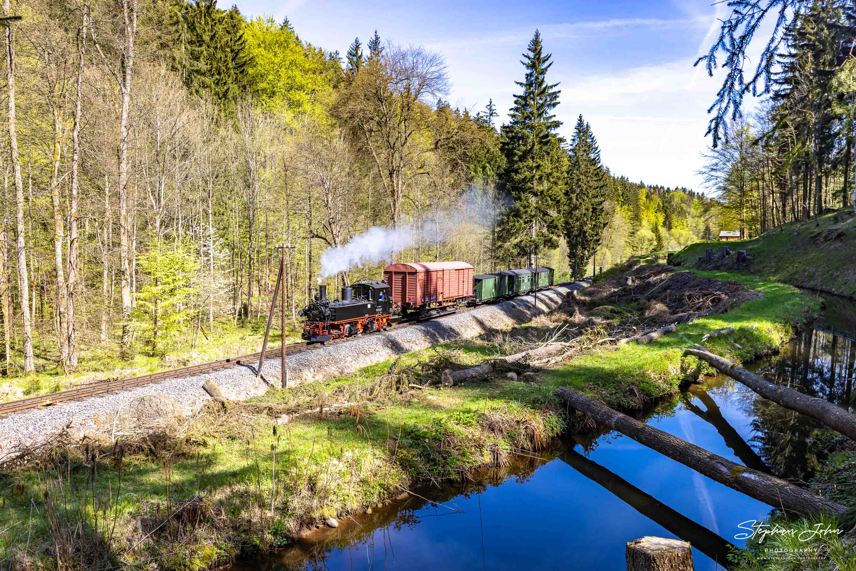 Lok 99 1568-7 mit einem GmP zwischen Hp Wildbach und Hp Stolln