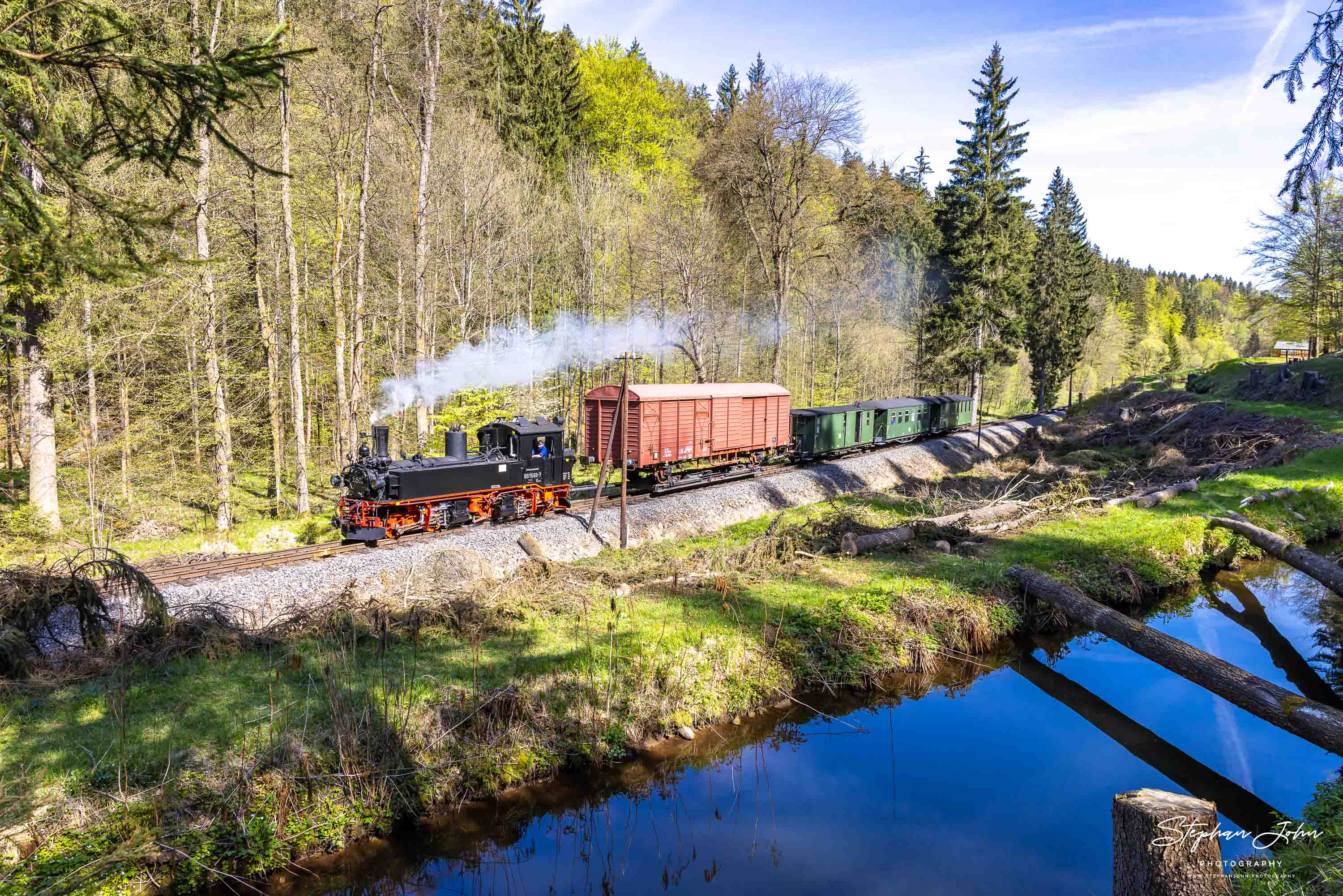 Lok 99 1568-7 mit einem GmP zwischen Hp Wildbach und Hp Stolln