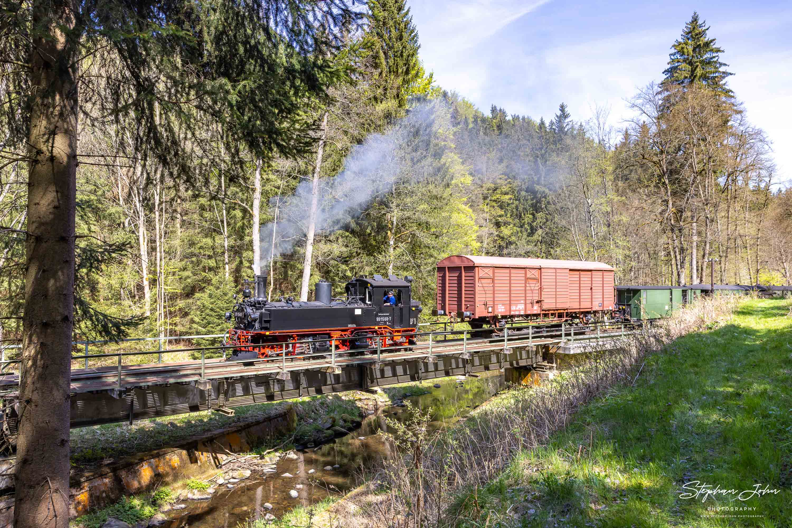 Lok 99 1568-7 mit einem GmP zwischen Hp Wildbach und Hp Stolln