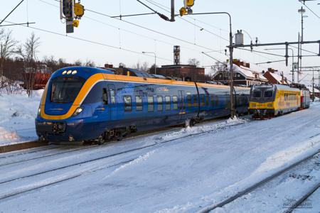 X62 verlässt den Bahnhof Kiruna C