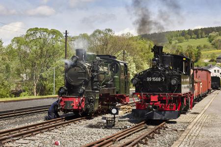 Preßnitztalbahn - Güterzugeinsätze mit Dampf und Diesel